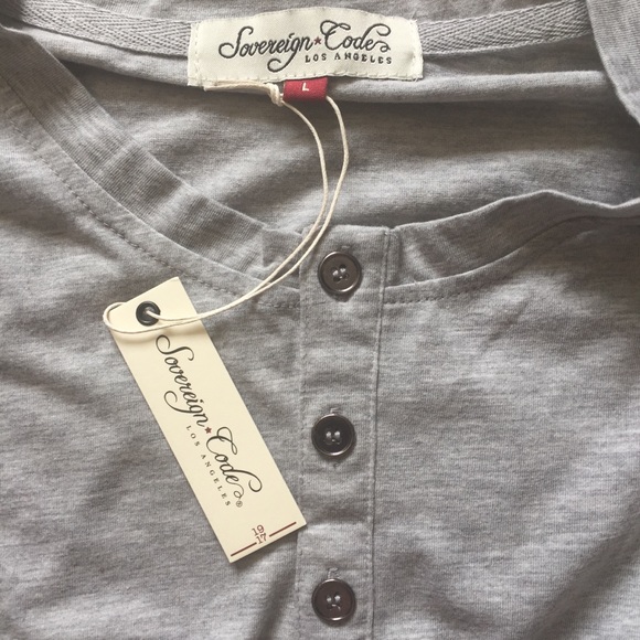 Sovereign Code Bryce Henley Shirt Gray Large NEW - Picture 5 of 6